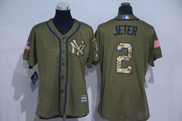 Derek Jeter New York Yankees olive jersey