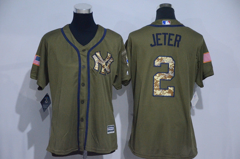 Derek Jeter New York Yankees olive jersey