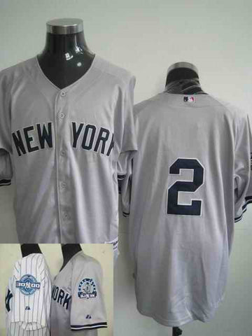 Jeter New York Yankees grey jersey