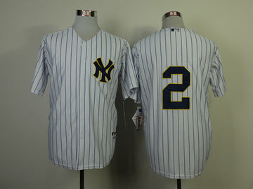 Jeter White New York Yankees gold jersey