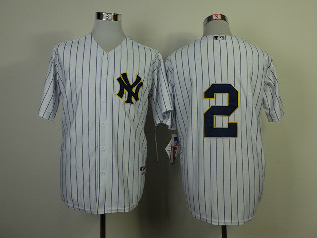 Jeter White New York Yankees gold jersey