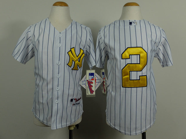 Jeter White New York Yankees gold jersey