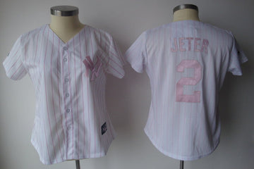 Jeter White New York Yankees pink jersey
