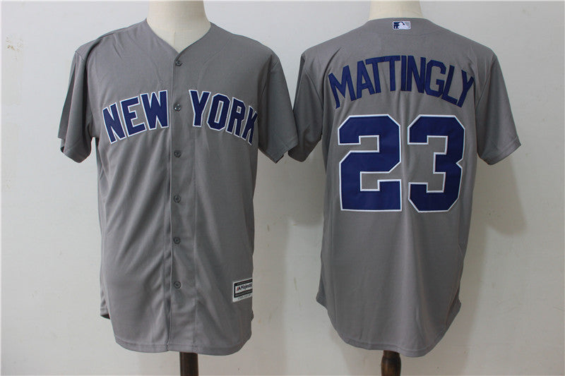 Don Mattingly New York Yankees gray jersey