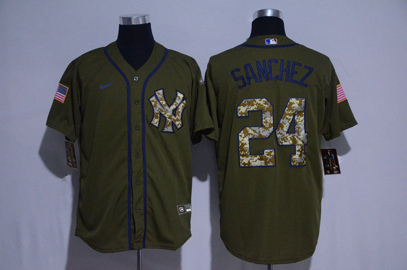 Gary Sanchez New York Yankees olive jersey