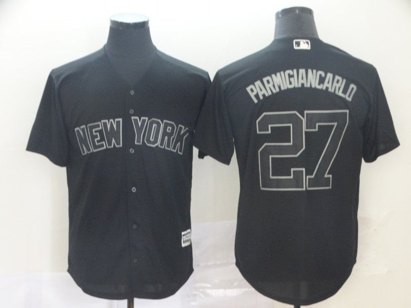Giancarlo Stanton Parmigiancarlo New York Yankees black jersey