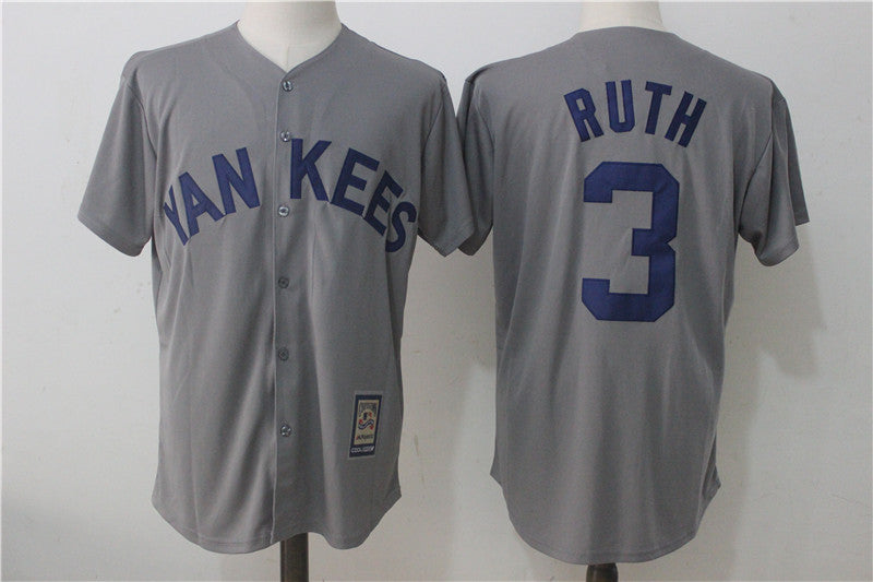 Babe Ruth New York Yankees gray Cooperstown jersey