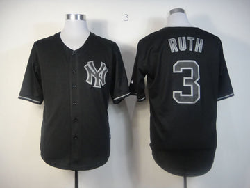 Ruth New York Yankees black Fashion jersey