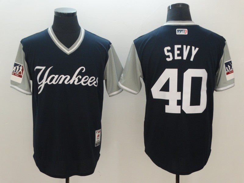 Luis Severino Sevy New York Yankees navy Authentic jersey