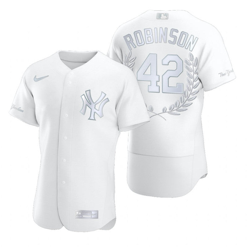 Jackie Robinson New York Yankees white Fashion jersey