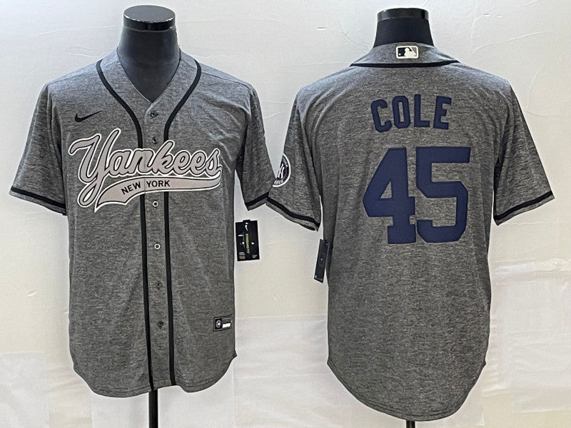 Gerrit Cole New York Yankees gray jersey