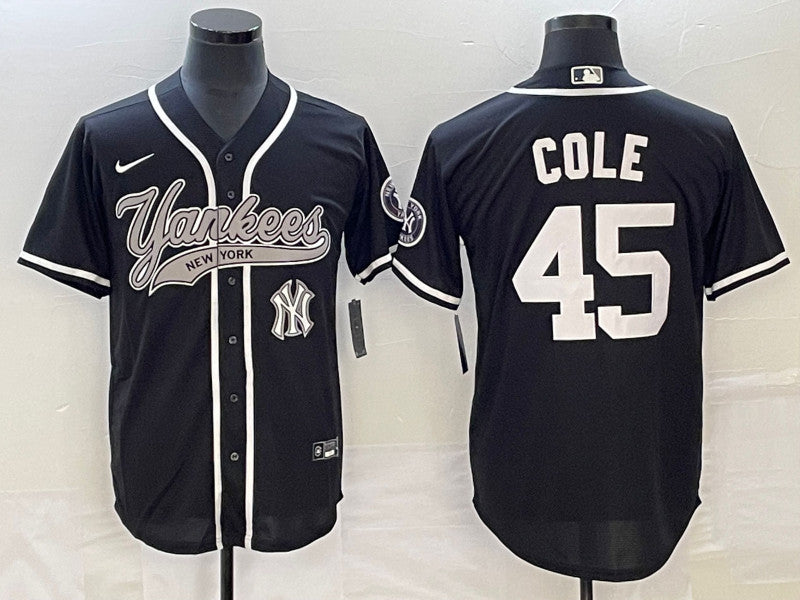 Gerrit Cole Logo New York Yankees black jersey