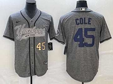 Gerrit Cole Number New York Yankees gray jersey