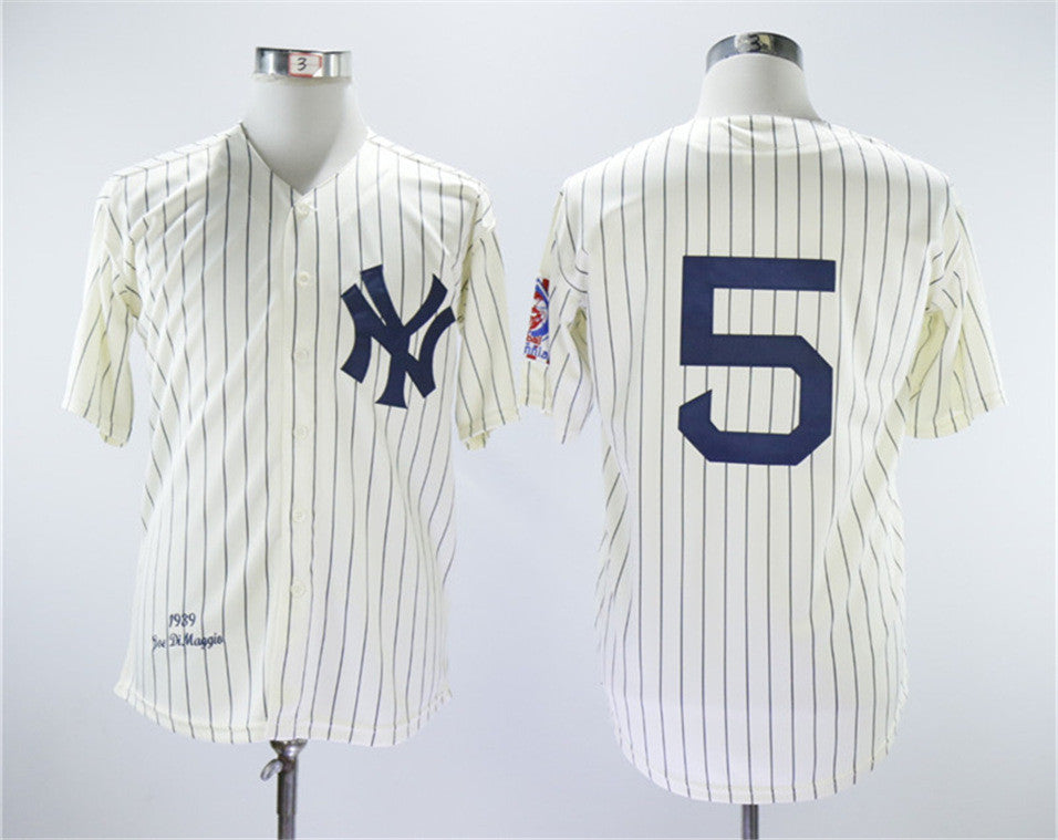 Joe Dimaggio New York Yankees cream Throwback jersey