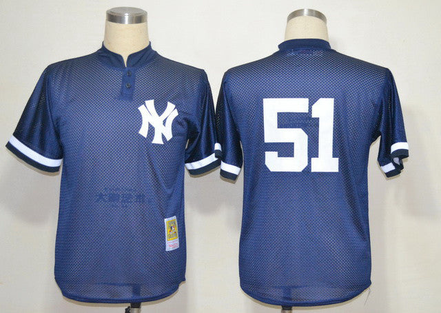 Bernie Williams New York Yankees blue Throwback jersey