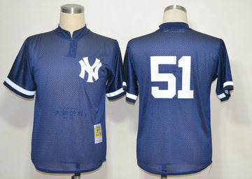 Bernie Williams New York Yankees blue Throwback jersey