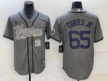 Nestor Cortes Jr Logo New York Yankees gray jersey
