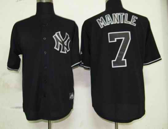 Mantle New York Yankees black Fashion jersey