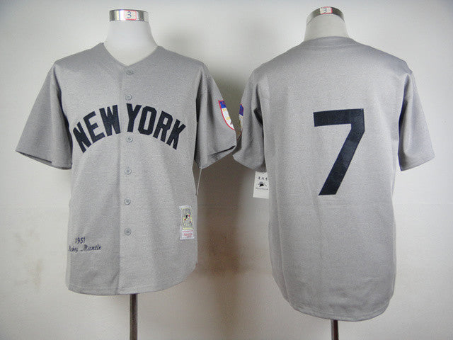 Mantle New York Yankees grey Throwback jersey