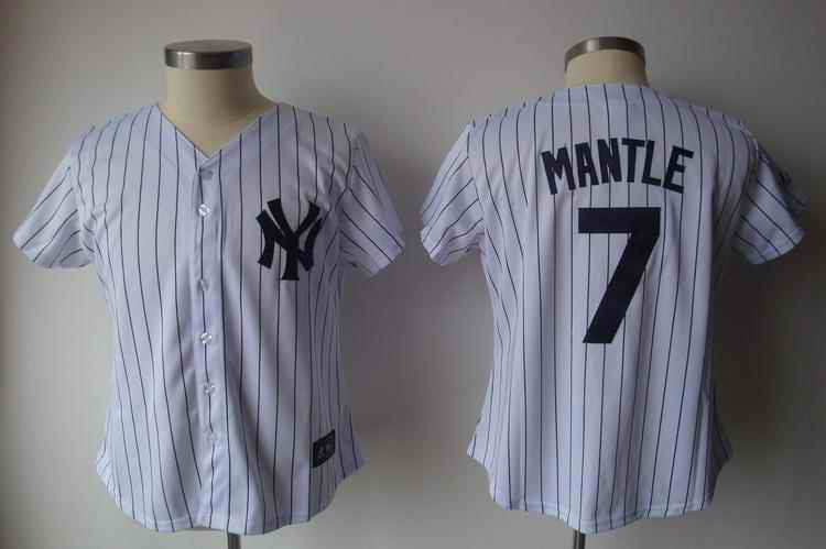 Mantle White New York Yankees black jersey