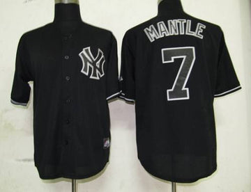 Mickey Mantle New York Yankees black Fashion jersey