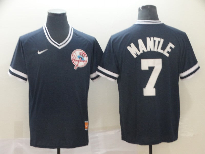 Mickey Mantle New York Yankees blue Throwback jersey