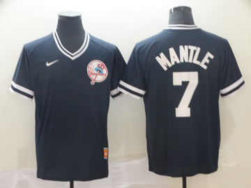 Mickey Mantle New York Yankees blue Throwback jersey