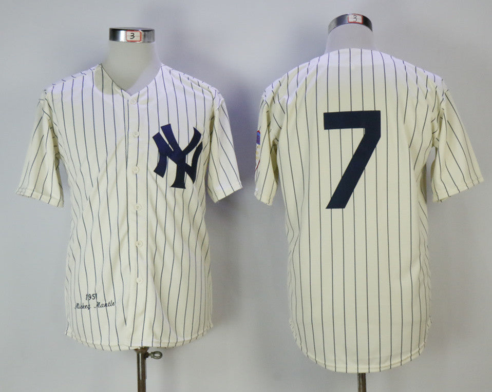 Mickey Mantle New York Yankees cream jersey