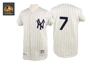 Mickey Mantle New York Yankees cream Cooperstown jersey