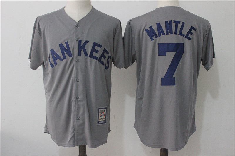 Mickey Mantle New York Yankees gray Cooperstown jersey