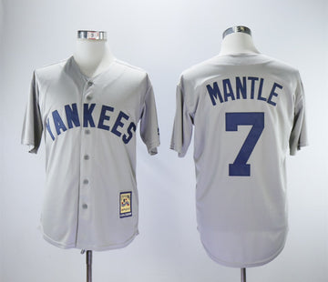 Mickey Mantle New York Yankees gray Cooperstown jersey
