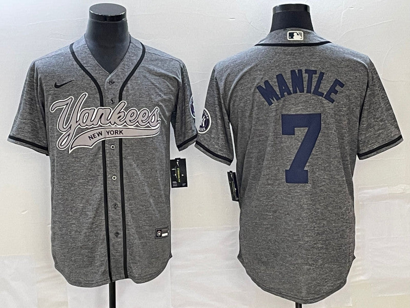 Mickey Mantle New York Yankees gray jersey