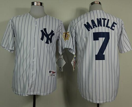 Mickey Mantle New York Yankees white Throwback jersey