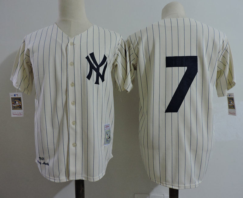 Yoji Berra New York Yankees cream Throwback jersey