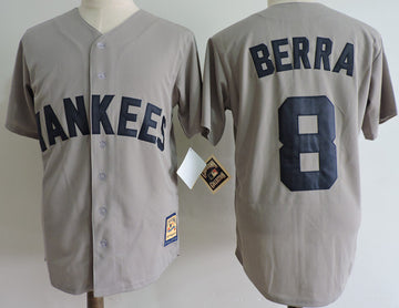 Yogi Berra New York Yankees gray Cooperstown jersey
