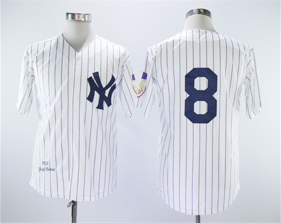 Yogi Berra New York Yankees white Throwback jersey