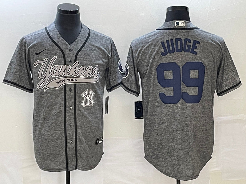 Aaron Judge Logo New York Yankees gray jersey