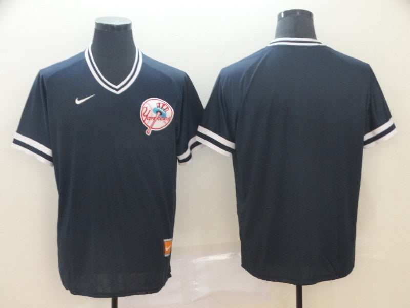 Custom New York Yankees black Throwback jersey