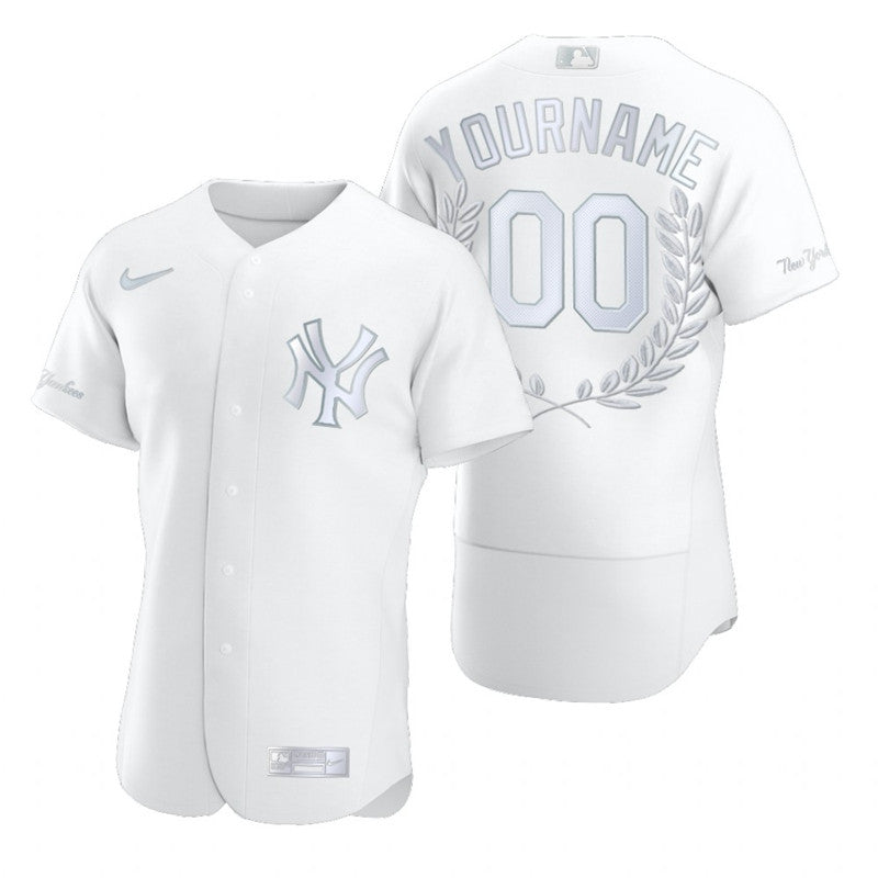 Custom New York Yankees white Fashion jersey