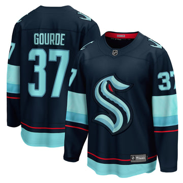 Yanni Gourde Seattle Kraken blue Home jersey