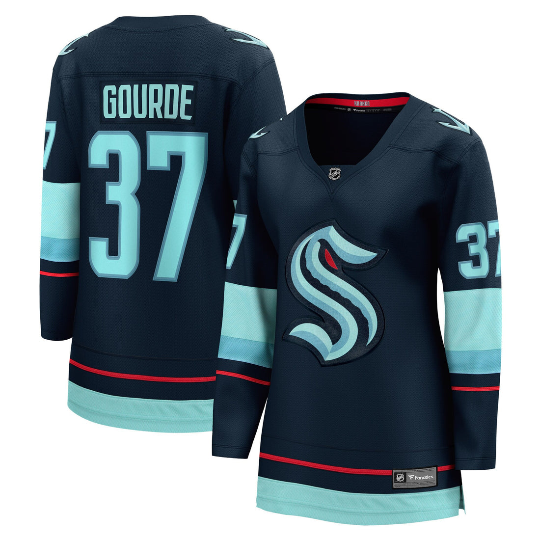 Yanni Gourde Seattle Kraken navy Home jersey