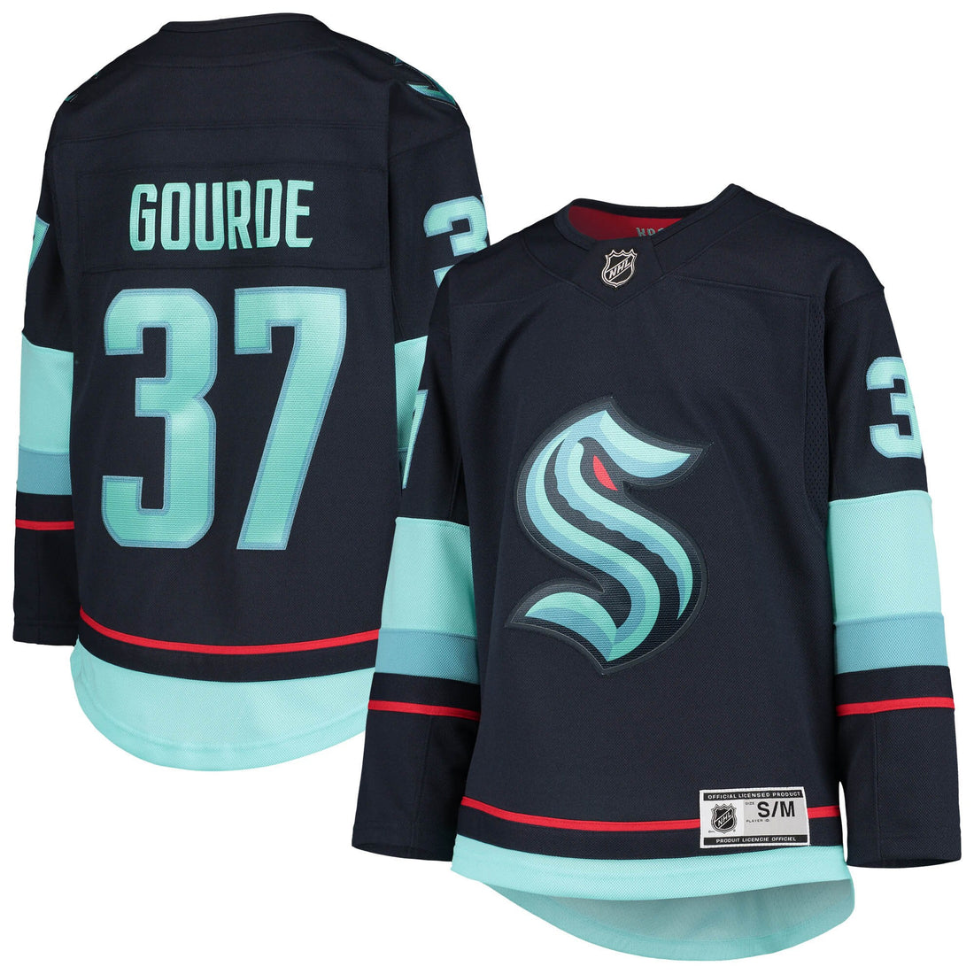 Yanni Gourde Seattle Kraken blue Home jersey