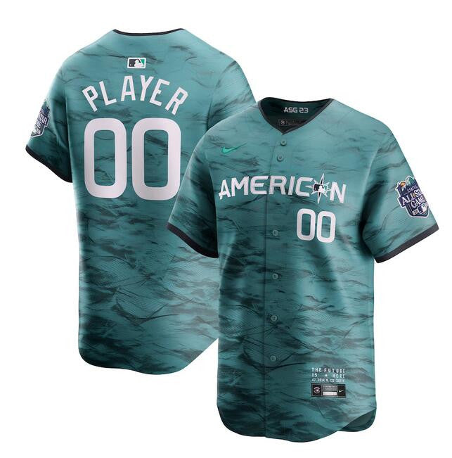 Custom MLB All-Star teal jersey