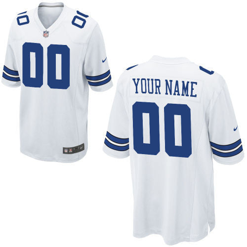 Custom Dallas Cowboys white Game jersey