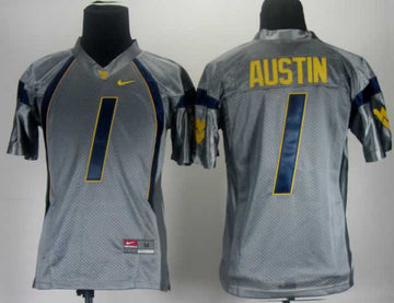 Austin West Virginia Mountaineers grey jersey