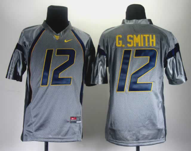 G.Smith West Virginia Mountaineers grey jersey