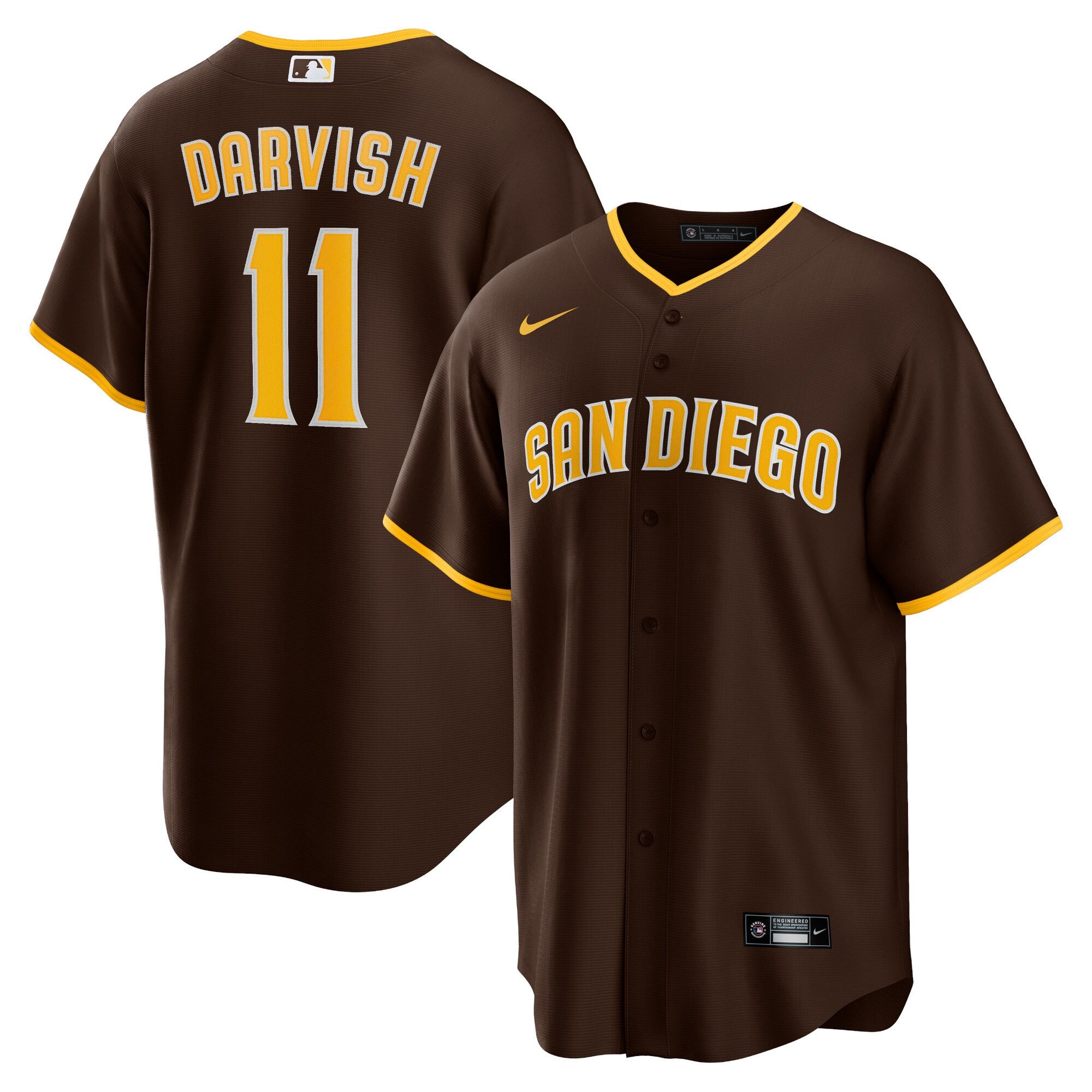Yu Darvish San Diego Padres brown Alternate jersey