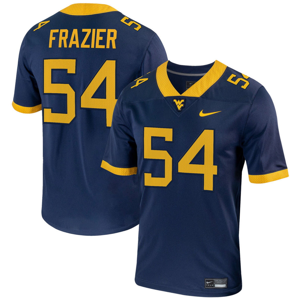 Zach Frazier West Virginia Mountaineers navy jersey