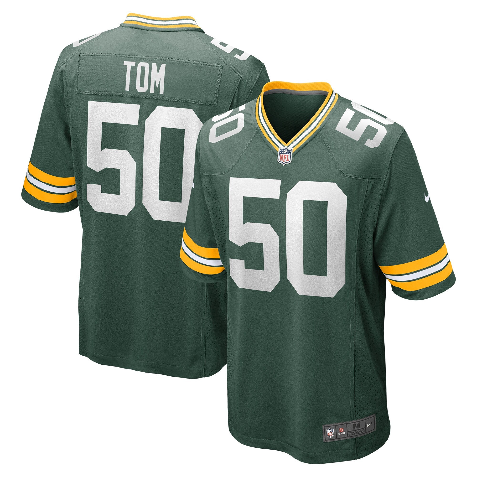 Zach Tom Green Bay Packers green Game jersey