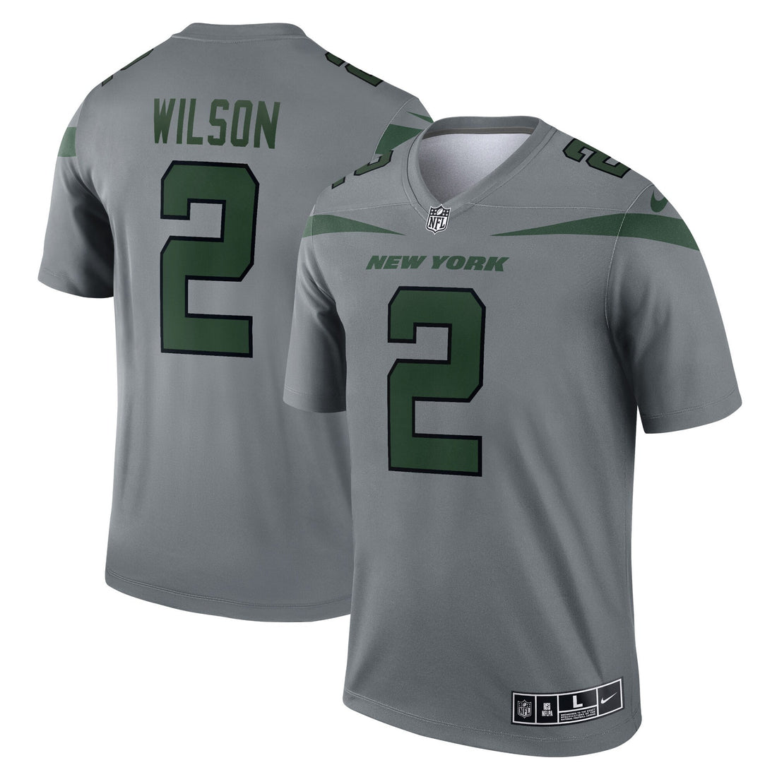 Zach Wilson New York Jets gray Inverted Legend jersey